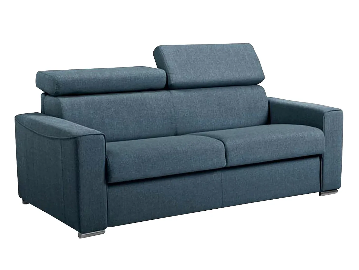 Sofá convertível em tecido azul assento com assento de memória de forma 140 colchão memória de forma 14cm VIZIR