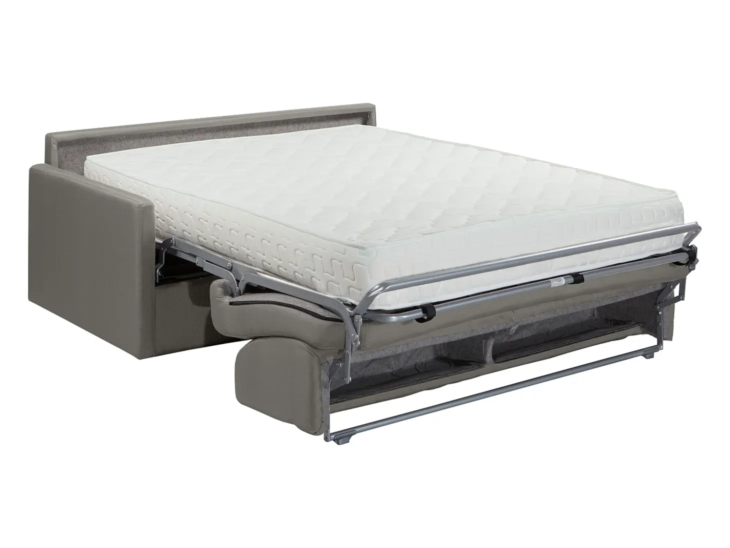 Sofá convertível em veludo cinza com assento com assento de memória de forma 120 cm colchão 22 cm CALIFE