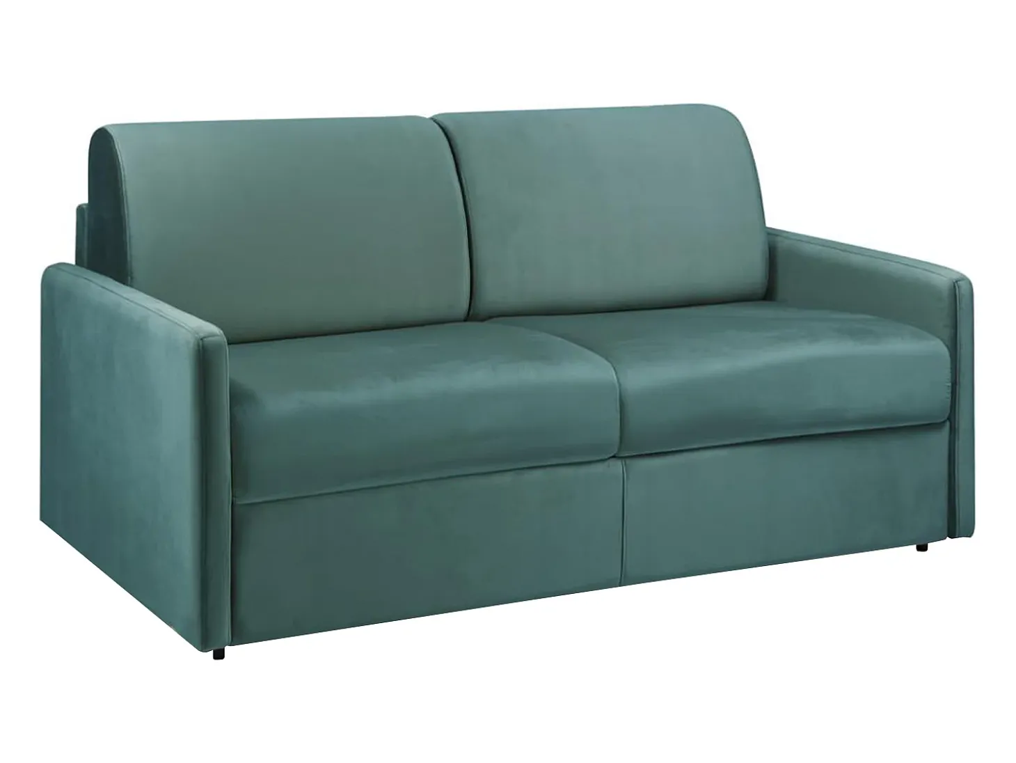Sofá convertível em veludo verde esmeralda assento com assento de memória de forma 140 cm colchão 22 cm CALIFE