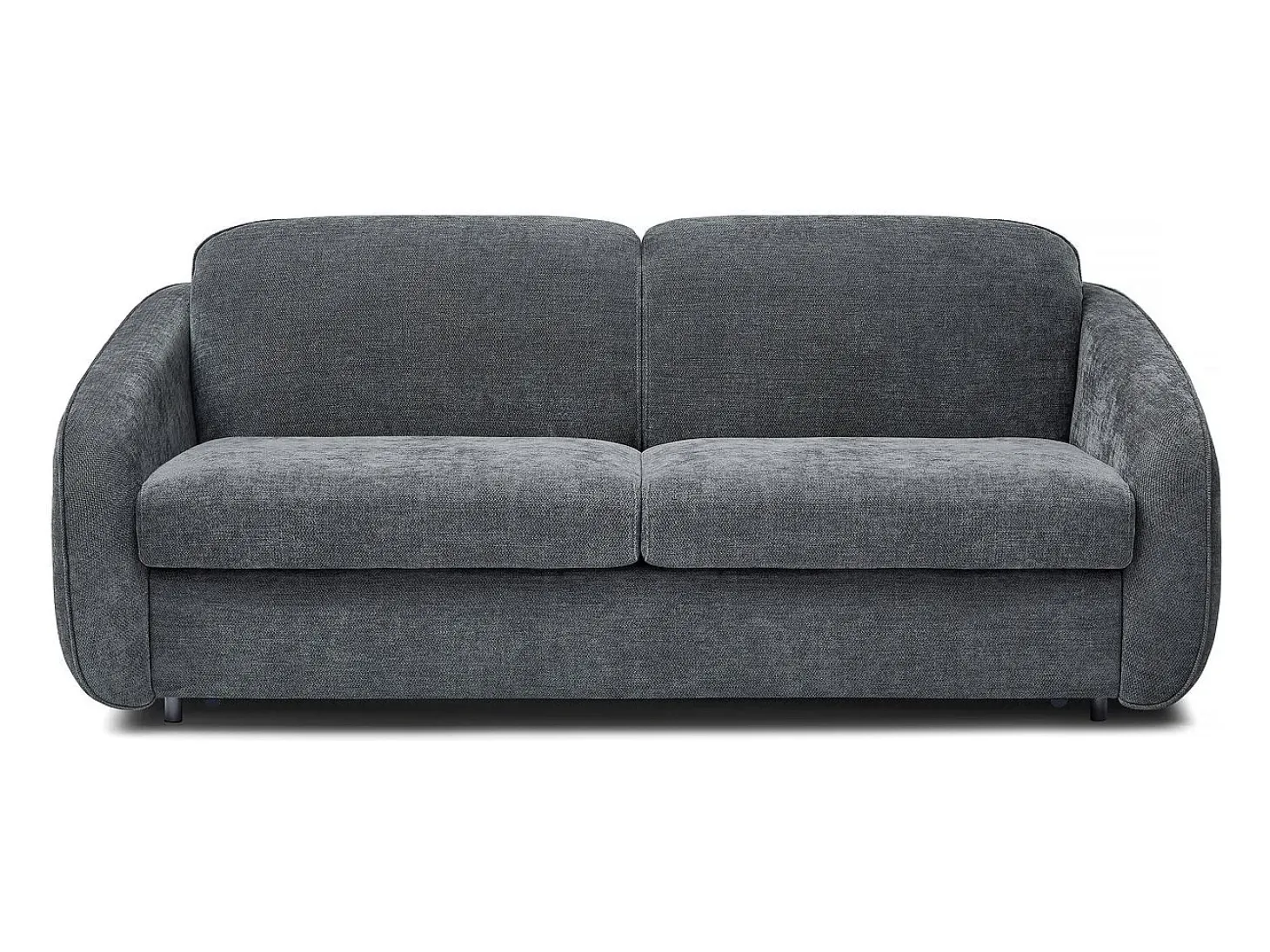 Sofá convertível "Laurie" Express em tecido texturado - cama de 140 cm - 3 lugares - Cinza