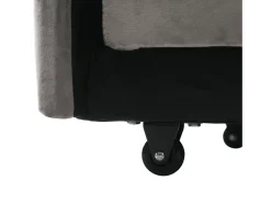 Sofá de 1 lugar - Poltrona com suporte para copos e suporte para telemóvel - veludo cinza escuro