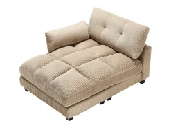 Sofá de 1 lugar com braços - Sofá de relaxamento com 2 bases para copos e bolsos laterais - bombazine caqui