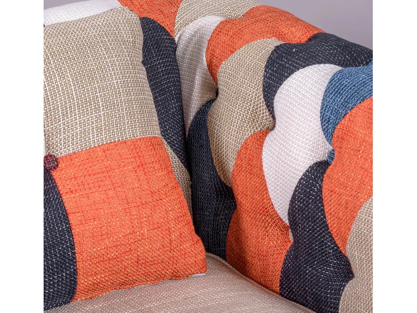 Sofá de 1 lugar estofado em patchwork - Chesterfield - Retalhos