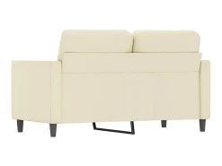 Sofá de 2 lugares 120 cm couro artificial cor creme PT685490