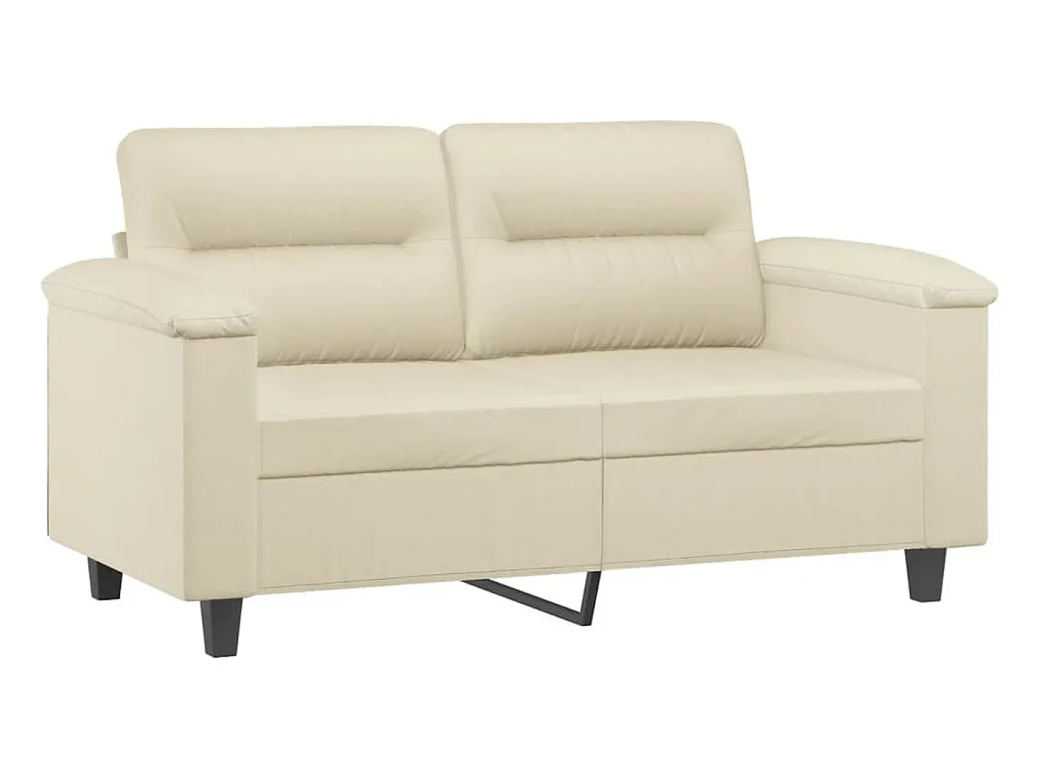 Sofá de 2 lugares 120 cm couro artificial cor creme PT347072