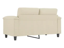Sofá de 2 lugares 120 cm couro artificial cor creme PT347072