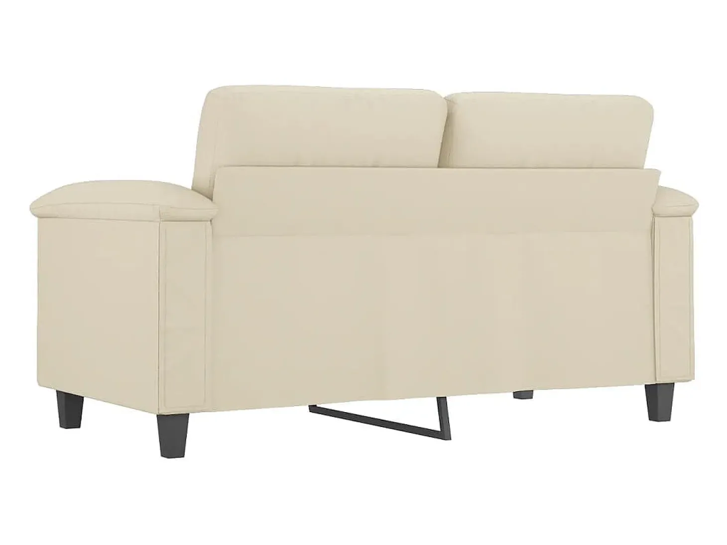 Sofá de 2 lugares 120 cm couro artificial cor creme PT347072