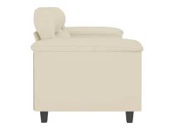 Sofá de 2 lugares 120 cm couro artificial cor creme PT347072