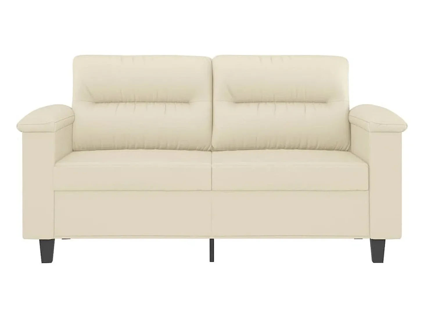 Sofá de 2 lugares 120 cm couro artificial cor creme PT347072