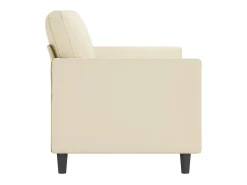 Sofá de 3 lugares 180 cm couro artificial cor creme PT163151