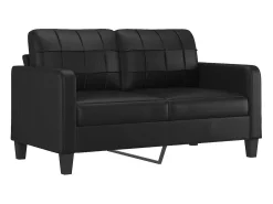 Sofá de 2 lugares 140 cm couro artificial preto
