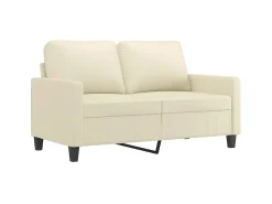 Sofá de 2 lugares 120 cm couro artificial cor creme PT186426