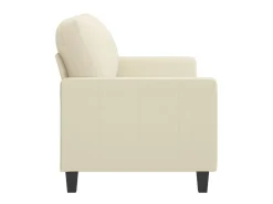Sofá de 2 lugares 120 cm couro artificial cor creme PT186426