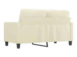 Sofá de 2 lugares 120 cm couro artificial cor creme PT186426