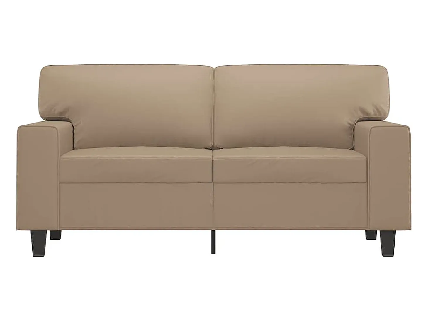 Sofá de 2 lugares 120 cm couro artificial cor cappuccino