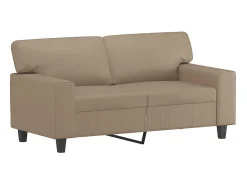 Sofá de 2 lugares 120 cm couro artificial cor cappuccino