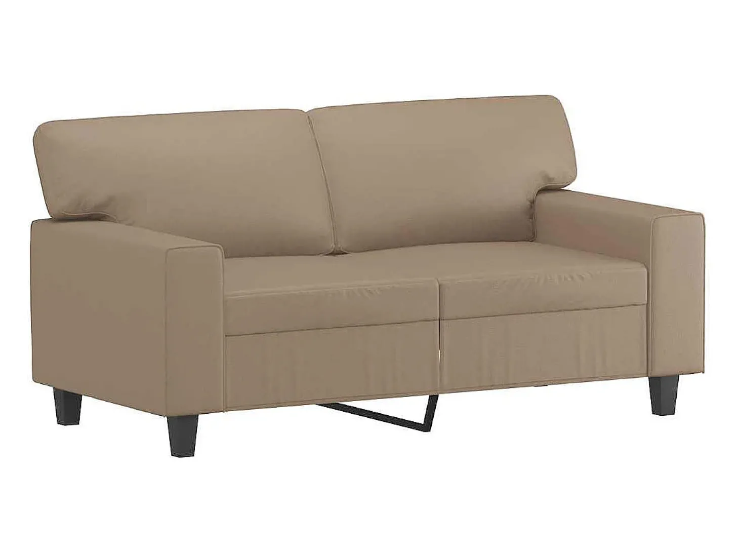 Sofá de 2 lugares 120 cm couro artificial cor cappuccino
