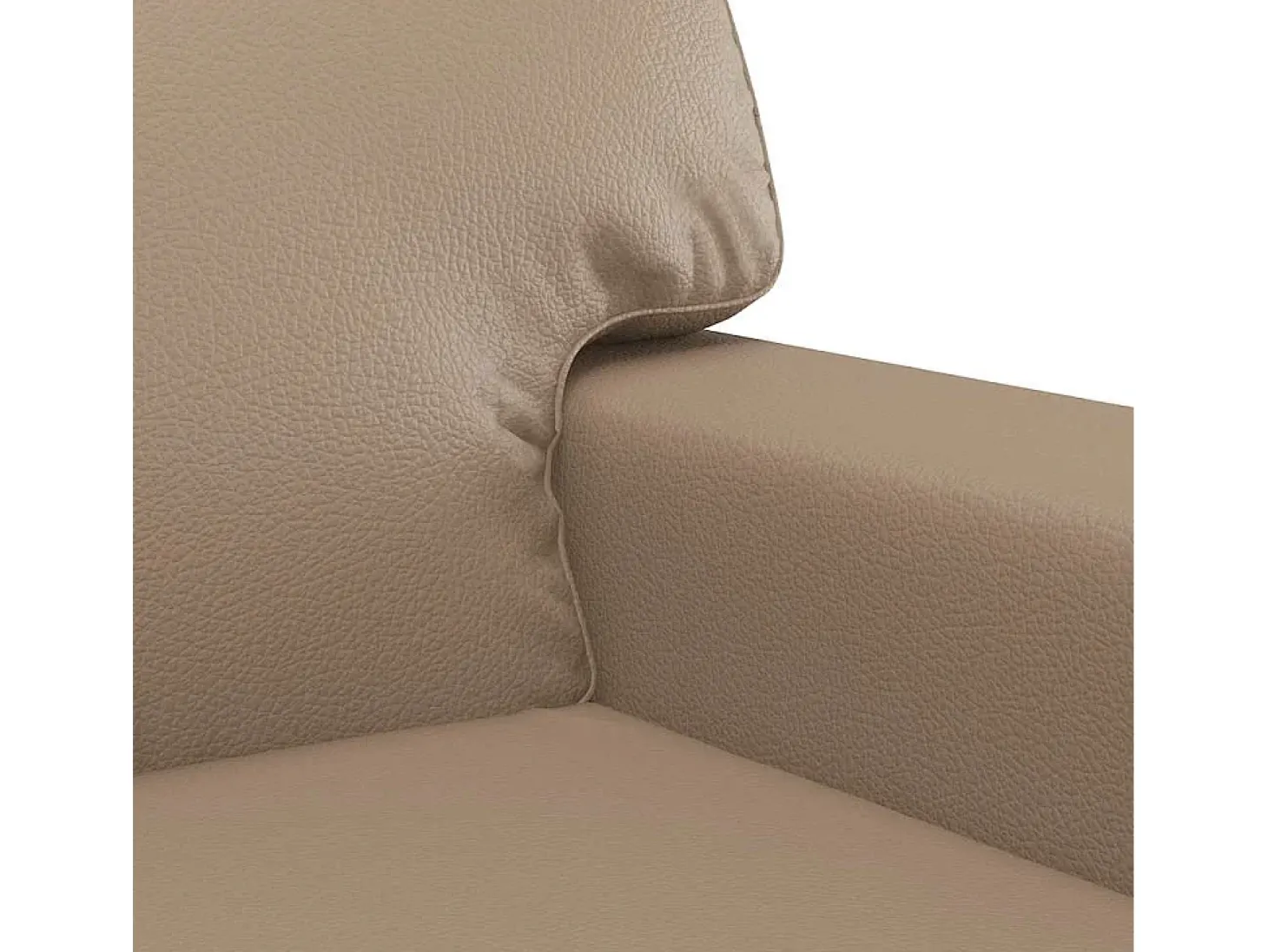 Sofá de 2 lugares 120 cm couro artificial cor cappuccino