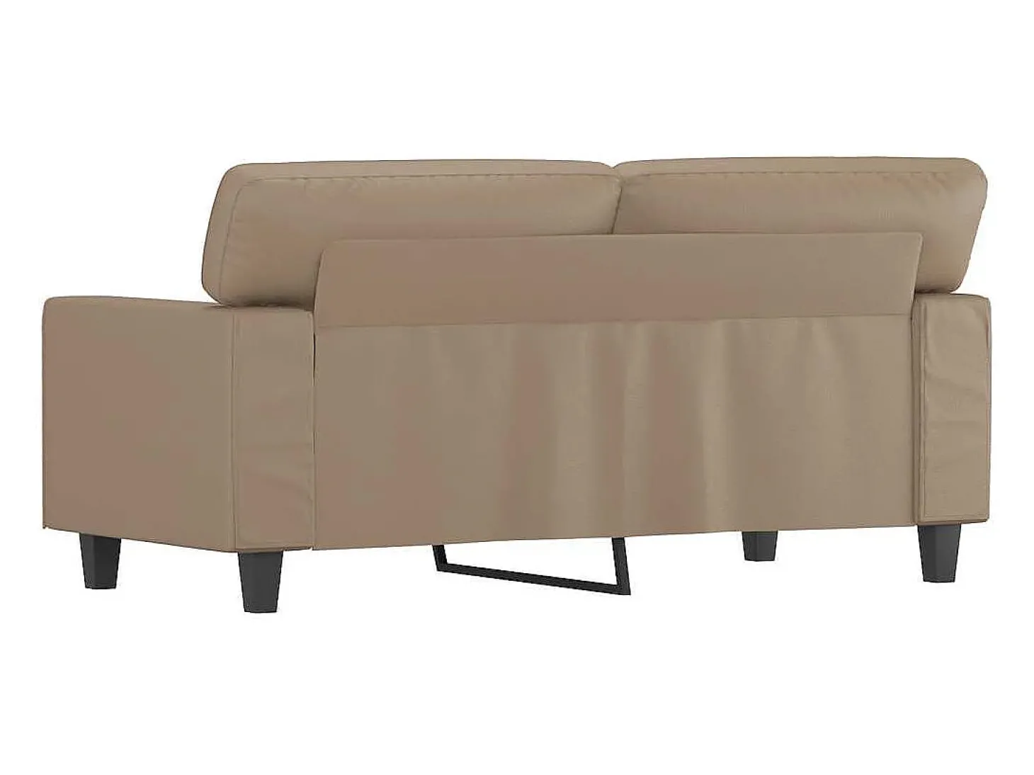 Sofá de 2 lugares 120 cm couro artificial cor cappuccino