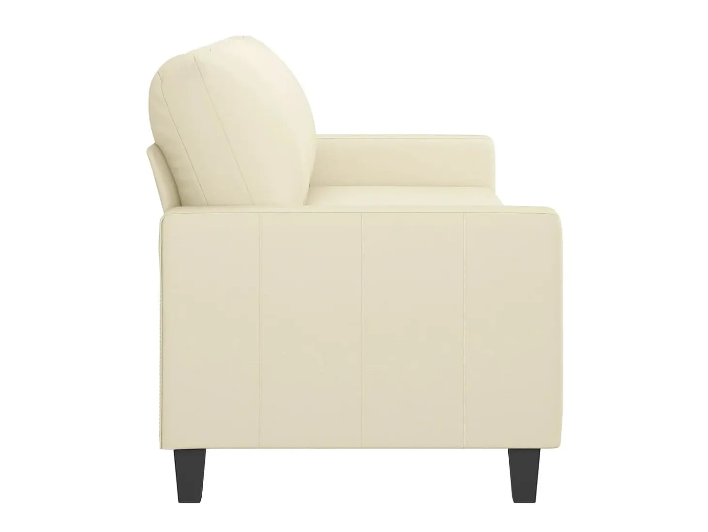 Sofá de 3 lugares 180 cm couro artificial cor creme PT227712