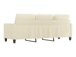 Sofá de 3 lugares 180 cm couro artificial cor creme PT227712