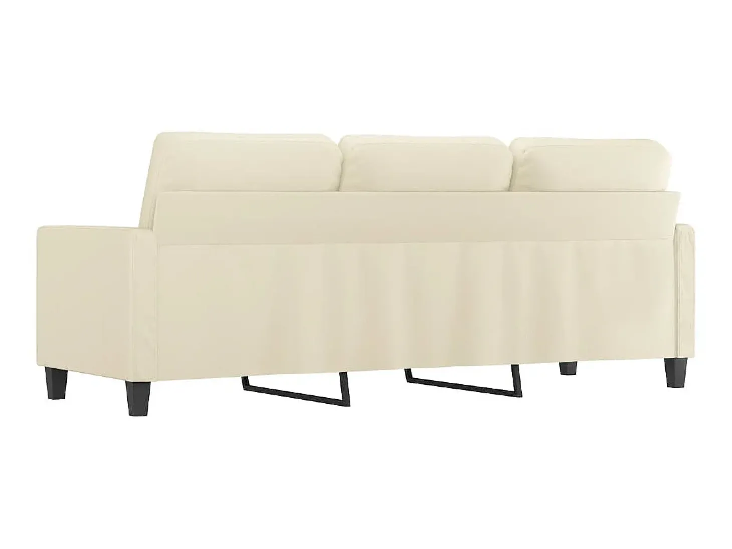 Sofá de 3 lugares 180 cm couro artificial cor creme PT227712
