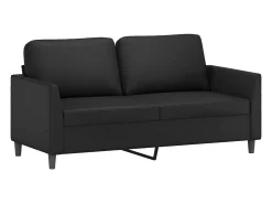 Sofá de 2 lugares 140 cm couro artificial preto
