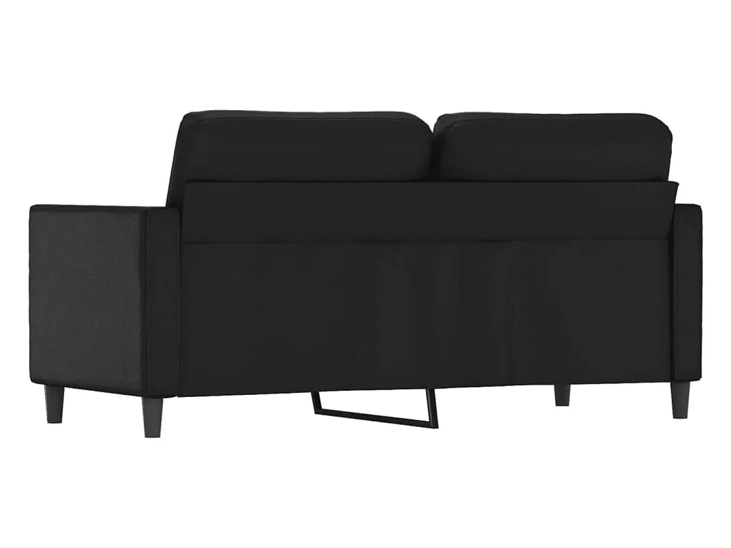 Sofá de 2 lugares 140 cm couro artificial preto