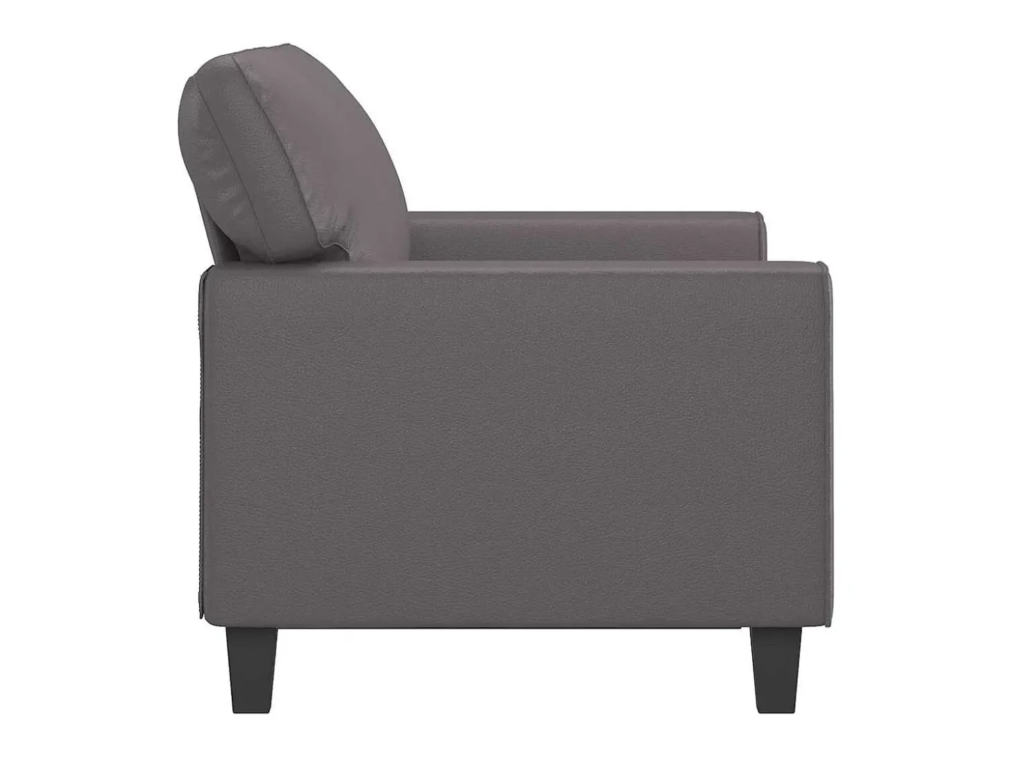 Sofá de 2 lugares 120 cm couro artificial cinza