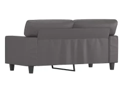 Sofá de 2 lugares 120 cm couro artificial cinza