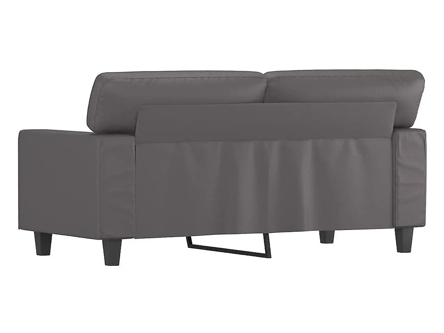 Sofá de 2 lugares 120 cm couro artificial cinza