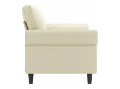 Sofá de 2 lugares 140 cm couro artificial cor creme PT608940