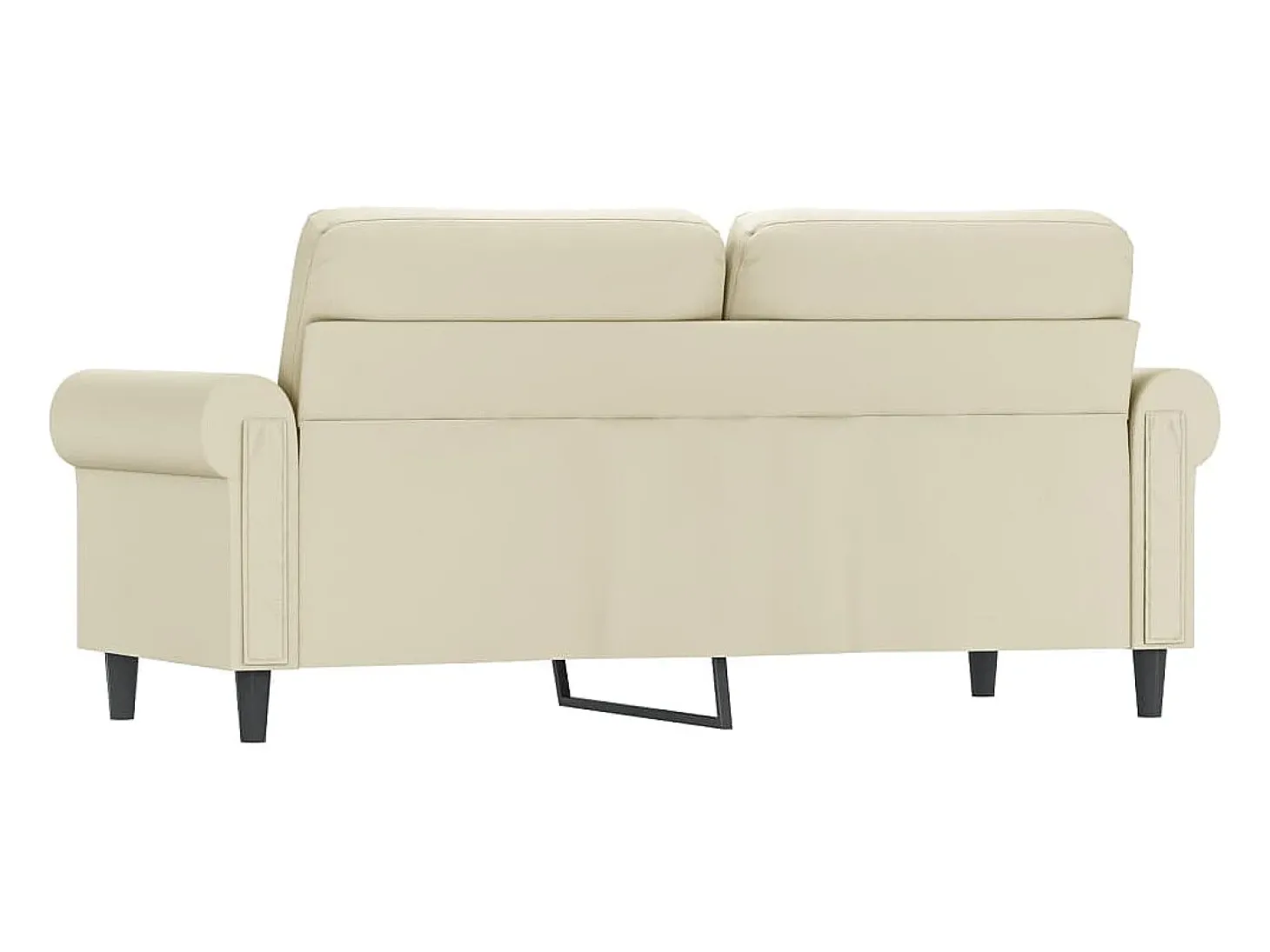Sofá de 2 lugares 140 cm couro artificial cor creme PT608940