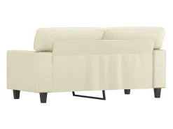 Sofá de 2 lugares 120 cm couro artificial cor creme PT929279
