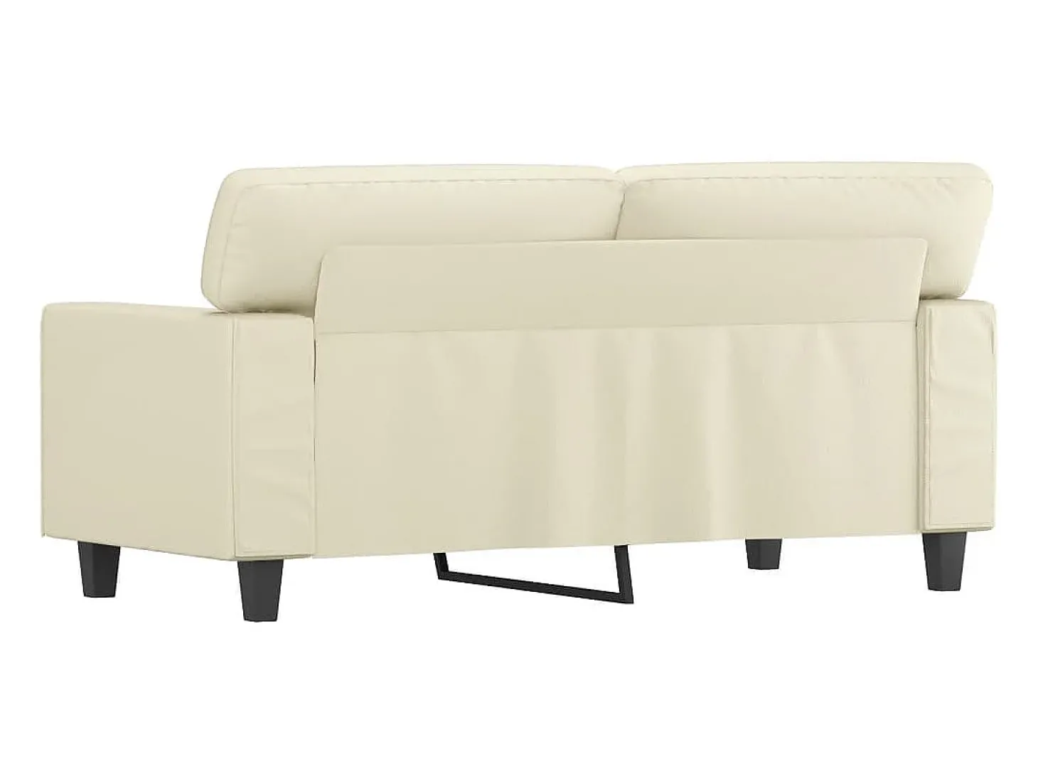 Sofá de 2 lugares 120 cm couro artificial cor creme PT929279