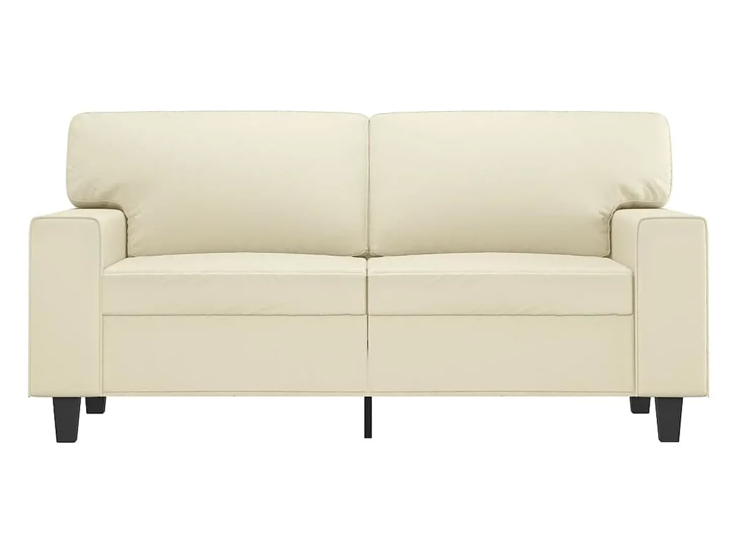 Sofá de 2 lugares 120 cm couro artificial cor creme PT929279