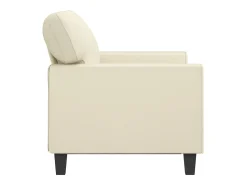 Sofá de 2 lugares 120 cm couro artificial cor creme PT929279