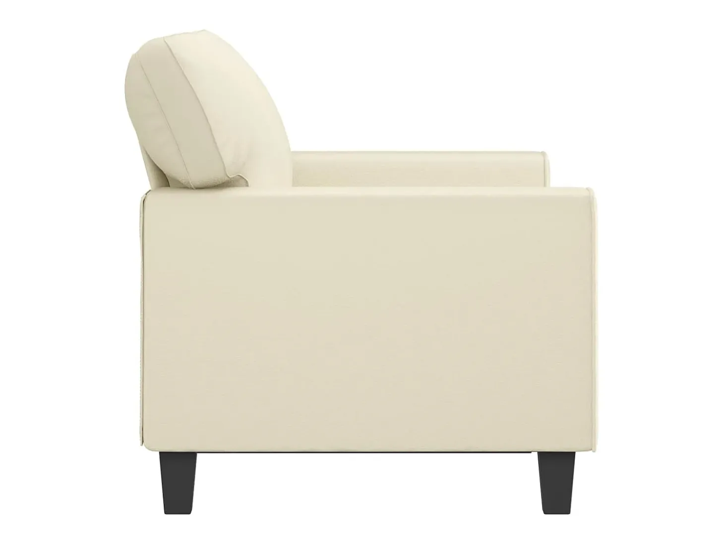 Sofá de 2 lugares 120 cm couro artificial cor creme PT929279