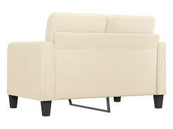 Sofá de 2 lugares 120 cm couro artificial cor creme PT493497