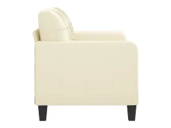 Sofá de 2 lugares 120 cm couro artificial cor creme PT493497