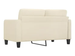Sofá de 2 lugares 140 cm couro artificial cor creme PT562097