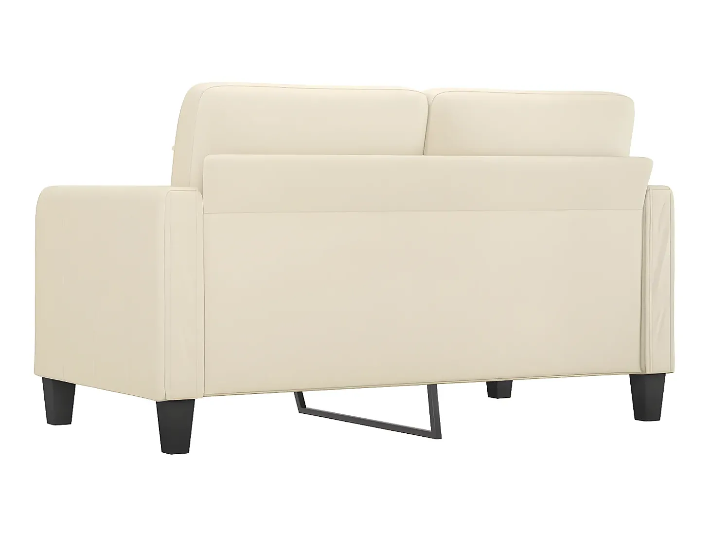 Sofá de 2 lugares 140 cm couro artificial cor creme PT562097