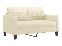 Sofá de 2 lugares 140 cm couro artificial cor creme PT562097