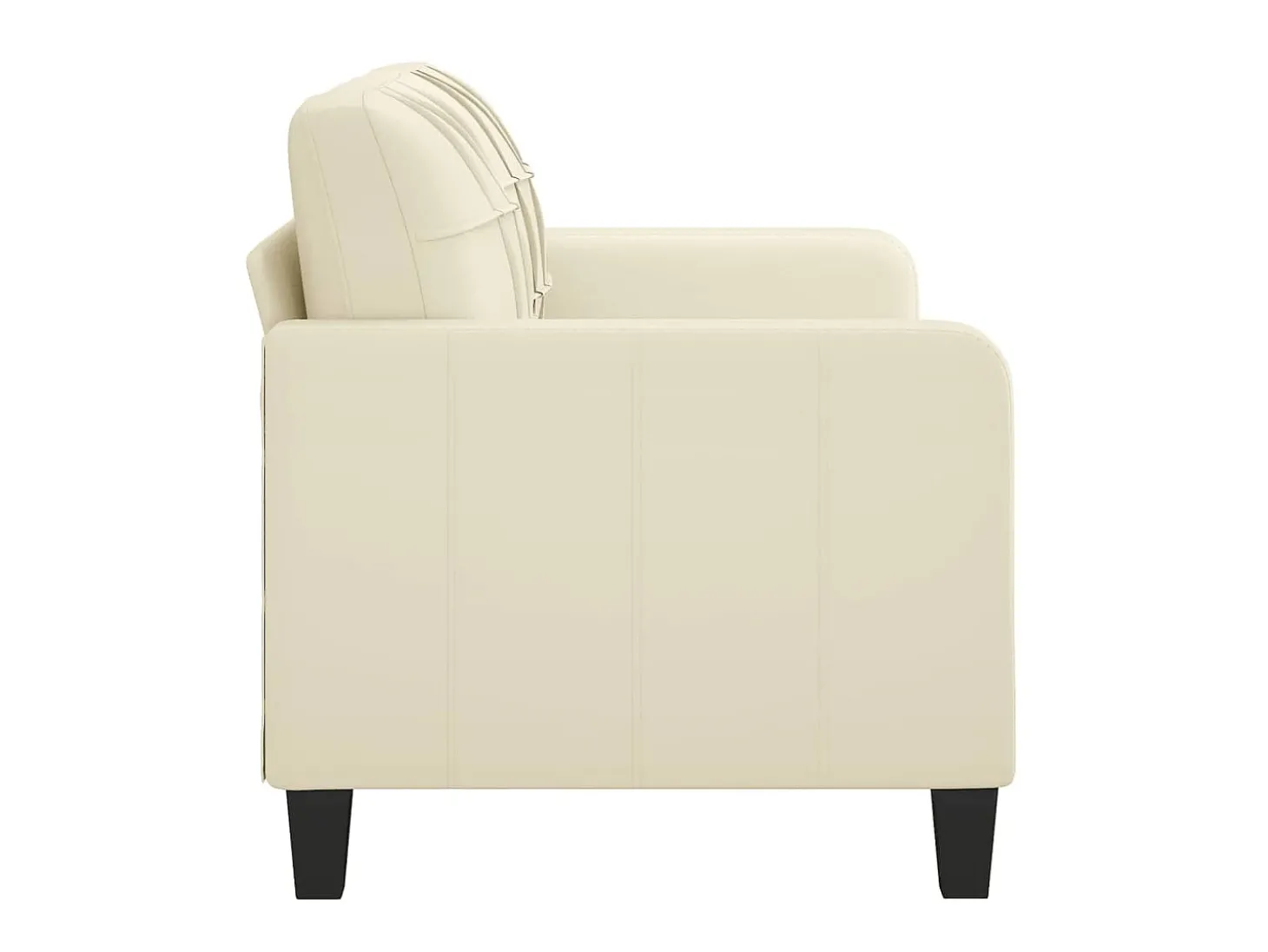 Sofá de 2 lugares 140 cm couro artificial cor creme PT562097