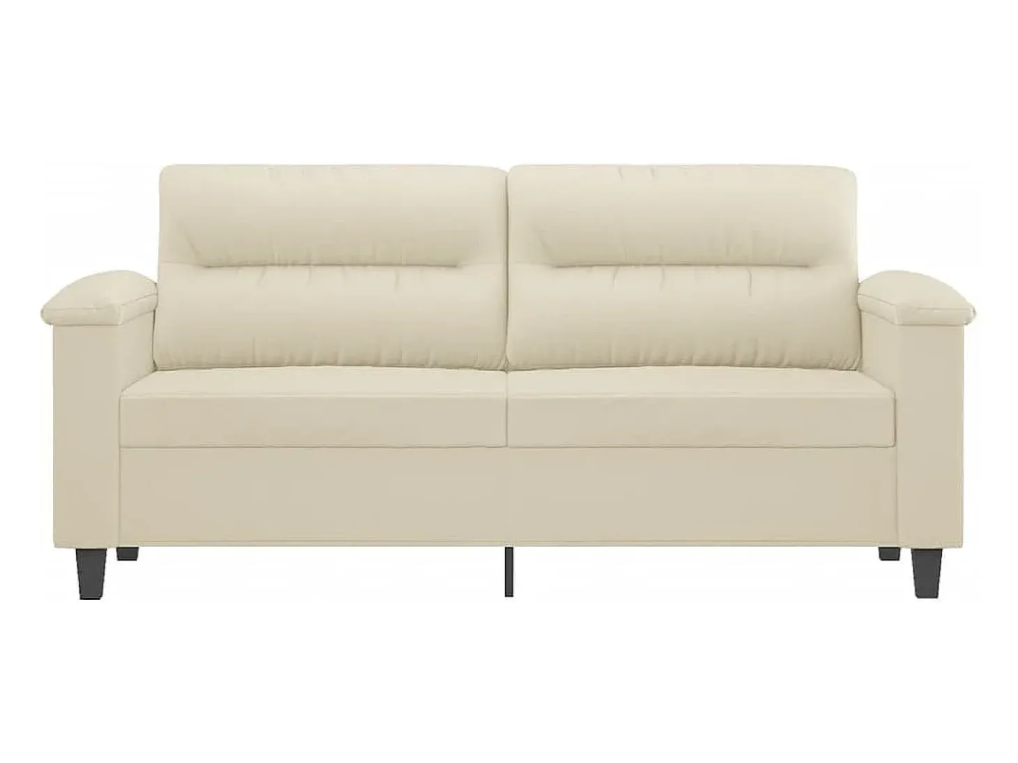 Sofá de 2 lugares 140 cm couro artificial cor creme PT509829