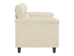 Sofá de 2 lugares 140 cm couro artificial cor creme PT509829