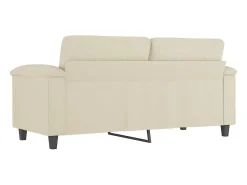 Sofá de 2 lugares 140 cm couro artificial cor creme PT509829