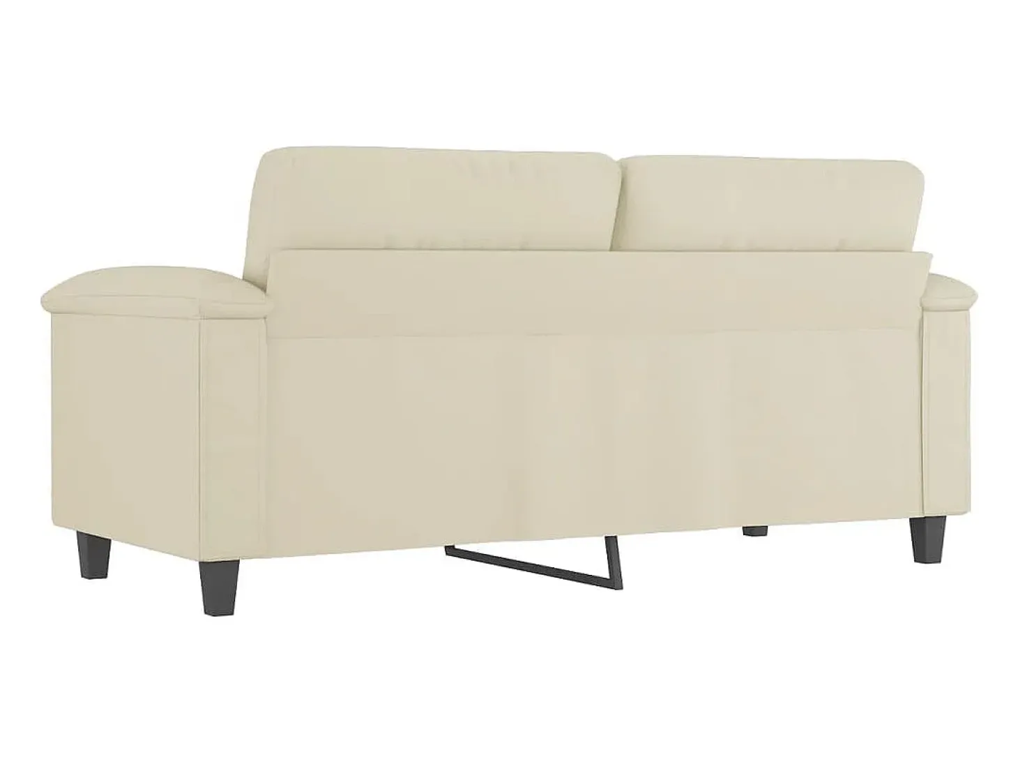 Sofá de 2 lugares 140 cm couro artificial cor creme PT509829