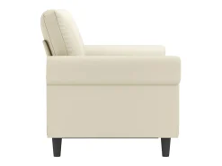 Sofá de 2 lugares 120 cm couro artificial cor creme PT562645
