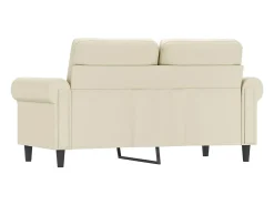 Sofá de 2 lugares 120 cm couro artificial cor creme PT562645